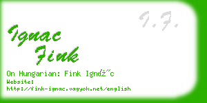 ignac fink business card